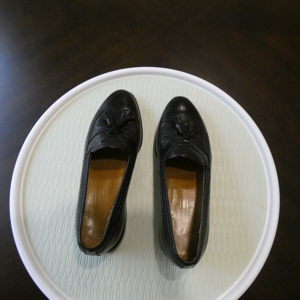 Johnston & Murphy Domani 6921 Men's Tassel Loafers Black Leather Wingtip Shoes - Picture 5 of 10